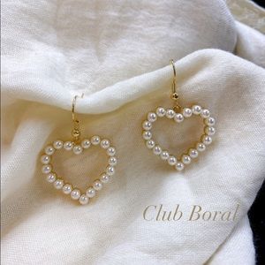 Pearl Heart Earrings